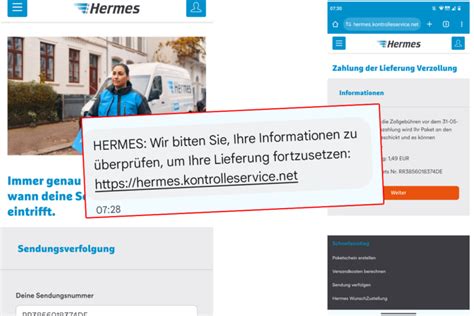 schickt hermes sms